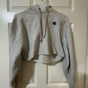 Champion Light Gray Cropped Sweatshirt